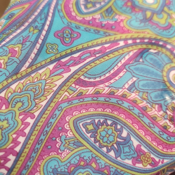 Pink Label Victoria's Secret Teal Paisley Chemise Slip Lingerie Dress Sm - Picture 2 of 15